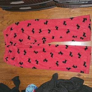 Red & black dog print pajama pants